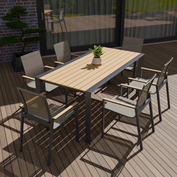 Krzesło do zestawu jadalnianego ogrodowego BELLANTI Verona Luna | Dark Grey – aluminiowe