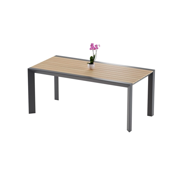 Zestaw jadalniany ogrodowy BELLANTI Verona Luna 4-osobowy Dark Grey – aluminiowy stół z blatem teak i krzesłami
