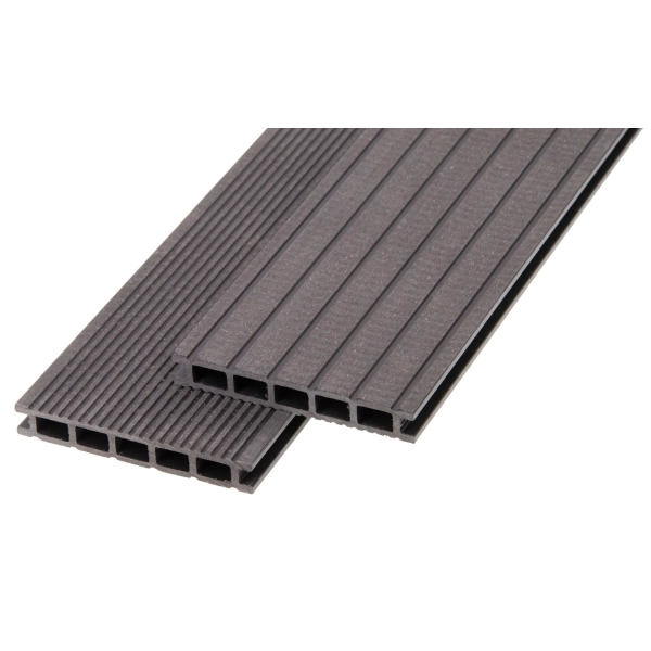 Deska tarasowa kompozytowa ProDeck BASIC ryflowana 240 x 14 × 2,0 cm | Dąb Antracytowy