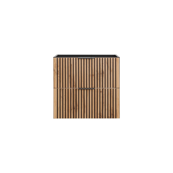 Szafka pod umywalkę 60cm 2 szuflady Szary Skalny/Dąb Wotan XILO BLACK WOTAN 82-60-D-2S, Comad