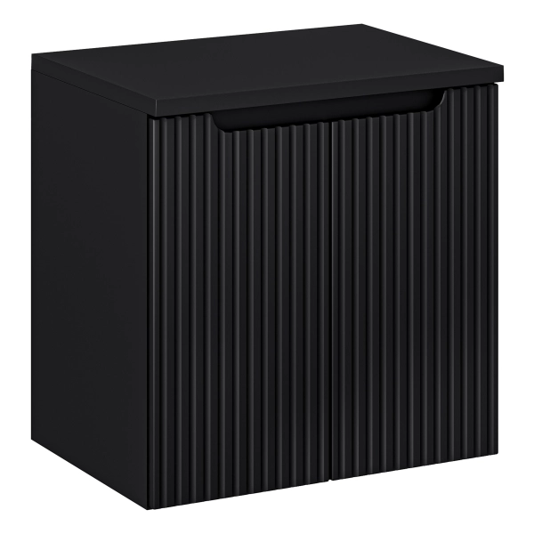 Zestaw Szafka łazienkowa 60 cm z drzwiami i blatem czarny mat Nova Black SET-NOB B BLACK 60CM D, Comad