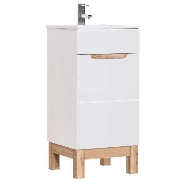 Szafka pod umywalkę 40cm 1 drzwi Biała BALI WHITE 823 -40 CM FSC, Comad