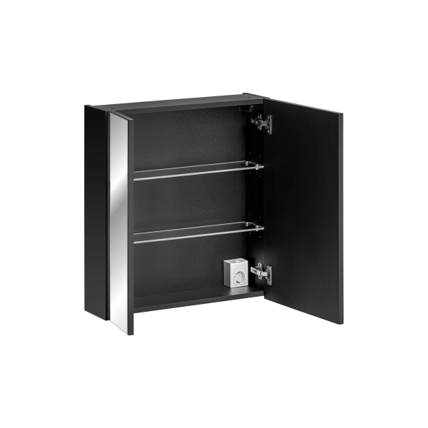 Szafka z Lustrem 60cm 2 Drzwi Czarny Mat SANTA FE BLACK 84-60-A-2D, Comad