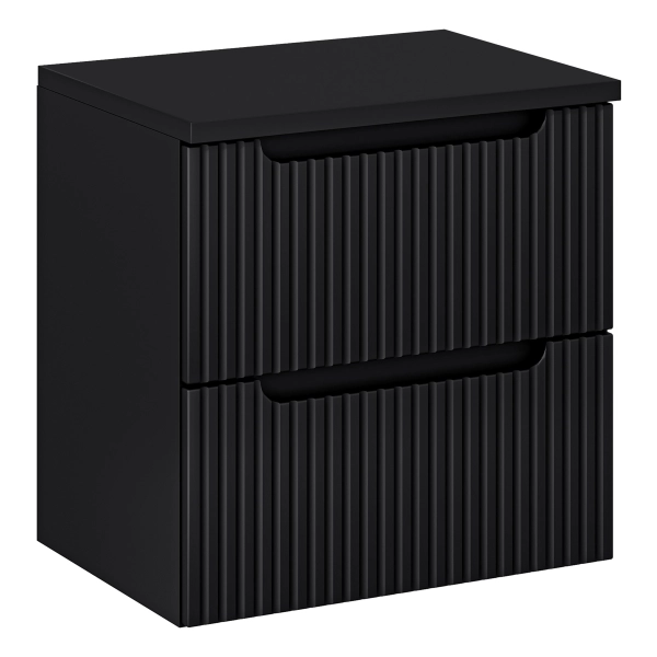 Zestaw Szafka łazienkowa 60 cm z szufladami i blatem czarny mat Nova Black SET-NOB B BLACK 60CM S, Comad