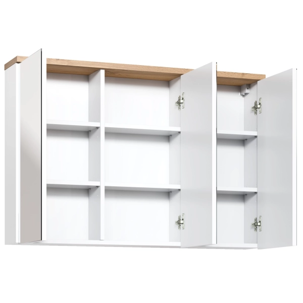 Szafka z Lustrem 100cm 3 Drzwi Biała BALI WHITE 845 FSC, Comad