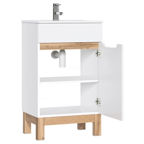 Szafka pod umywalkę 50cm 1 drzwi Biała BALI WHITE 824 -50 CM FSC, Comad