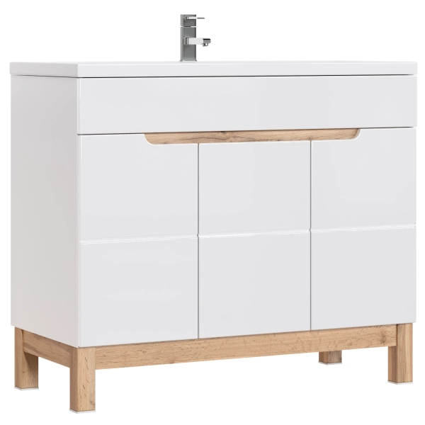 Szafka pod umywalkę 100cm 3 drzwi Biała BALI WHITE 825 -100 CM FSC, Comad