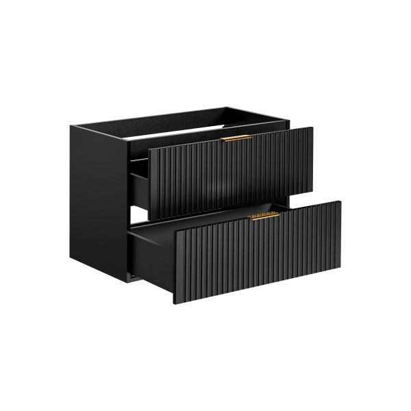 Szafka pod umywalkę 80cm 2 szuflady Czarny Mat ADEL BLACK 82-80-B-2S, Comad
