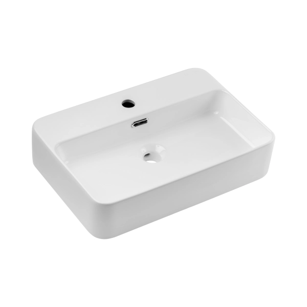 Umywalka nablatowa 55cm Biały Połysk TRUST 2 WHITE ( E-6282 ), Comad