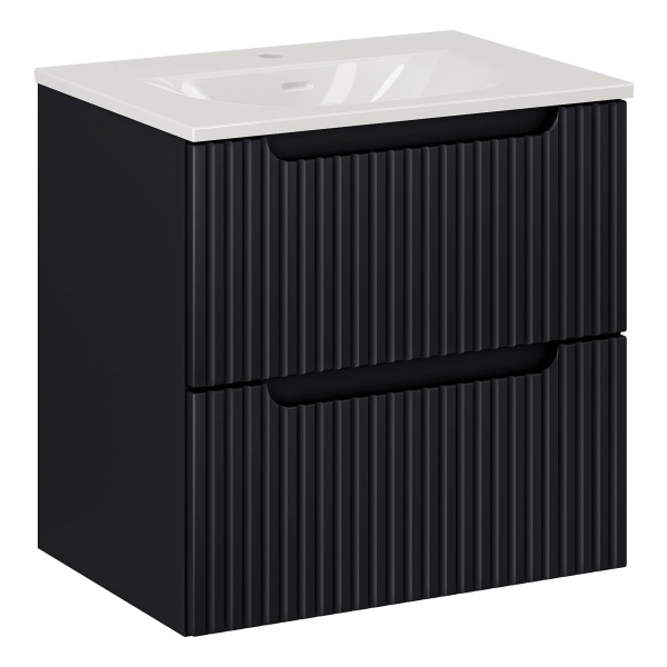 Zestaw Szafka łazienkowa 60 cm czarny mat z umywalką Nova Black SET-NOB SKY 3 60CM S, Comad