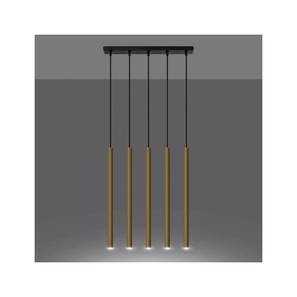 Lampa wisząca PASTELO 5L złoty połysk 5x8W G9 Sollux Lighting