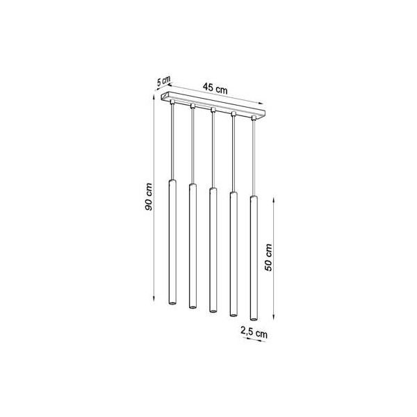 Lampa wisząca PASTELO 5L złoty połysk 5x8W G9 Sollux Lighting