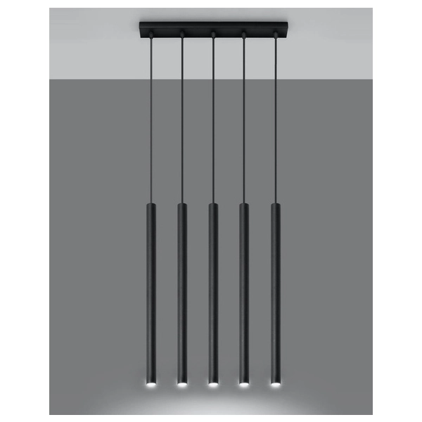 Lampa wisząca PASTELO 5 czarna 5x12W G9 Sollux Lighting