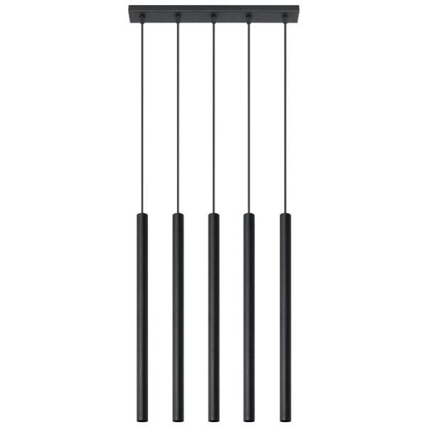 Lampa wisząca PASTELO 5 czarna 5x12W G9 Sollux Lighting