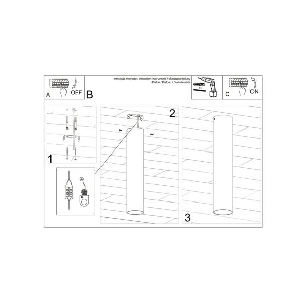 Lampa podsufitowa LAGOS 30 czarna 1x12W GU10 Sollux Lighting