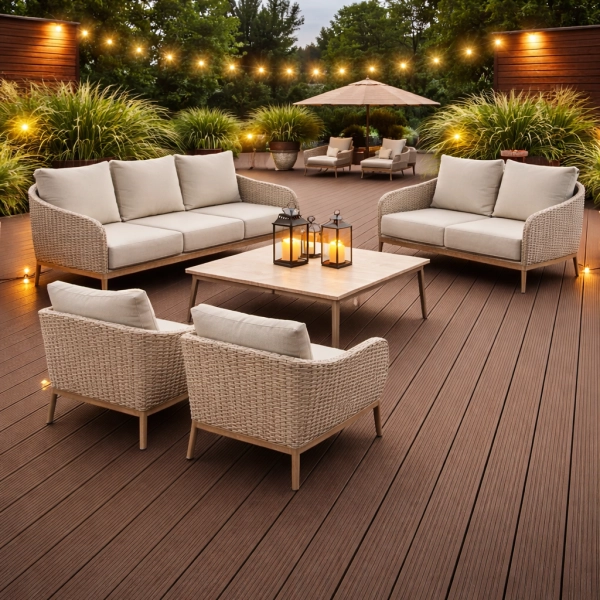 Deska tarasowa kompozytowa ProDeck BASIC ryflowana 400 x 14 × 2,0 cm | Kasztan