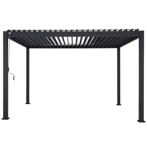 Zestaw Pergola bioklimatyczna aluminiowo-stalowa MIRADOR Element 88 - 3 x 4 m + Żaluzja + Girlanda | Antracyt