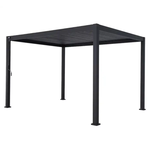 Zestaw Pergola bioklimatyczna aluminiowo-stalowa MIRADOR Element 88 - 3 x 4 m + Żaluzja + Girlanda | Antracyt