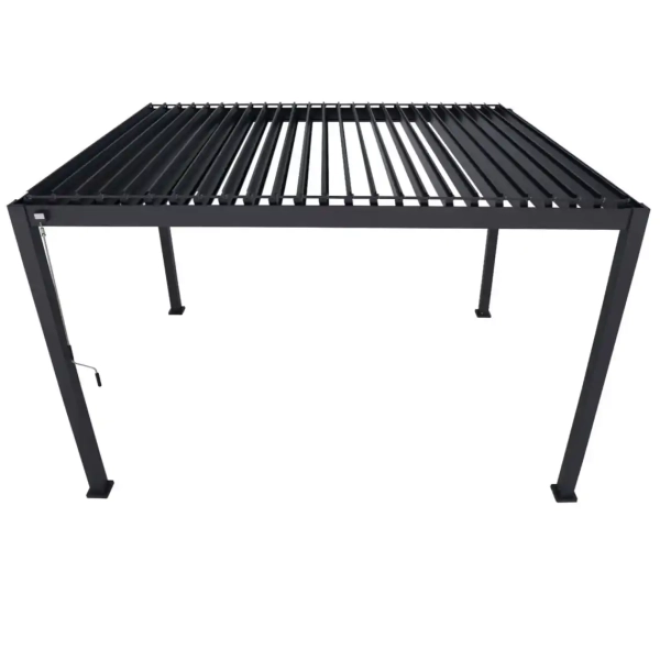 Zestaw Pergola bioklimatyczna aluminiowo-stalowa MIRADOR Element 88 - 3 x 4 m + Żaluzja + Girlanda | Antracyt