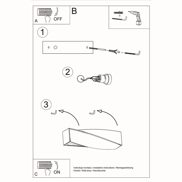 Kinkiet SIGMA szary 1x60W E27 Sollux Lighting