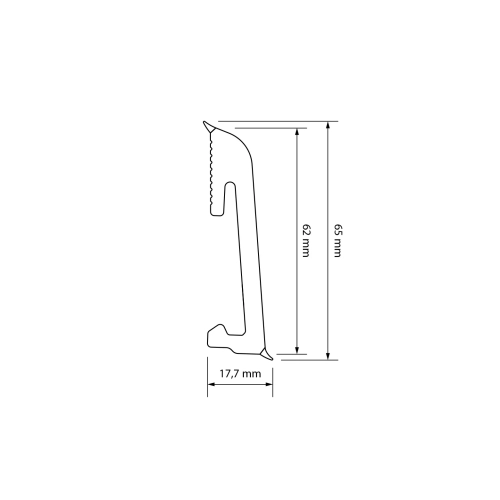 Listwa przypodłogowa PS Alpha 65mm/2,2m czarny - montaż napinacze