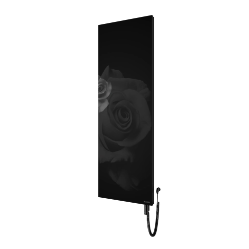 Grzejnik elektryczny INVENTIO Electro Romantic biały/silk ekran czarny f. szkl. róże 70x180 cm INVE-70/180E31FS21+GH-12C2 Instal Projekt