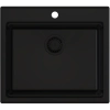 Zlewozmywak granitowy ABSOL 60 czarny Full Black 56x50 cm z syfonem i akcesoriami, Ruvetti