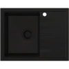 Zlewozmywak granitowy AXEL 120 czarny mat Full Black 65x50 cm z syfonem, Ruvetti