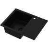 Zlewozmywak granitowy AXEL 120 czarny mat Full Black 65x50 cm z syfonem, Ruvetti