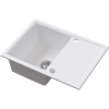 Zlewozmywak granitowy AXEL 140 biały 68x49,5 cm z syfonem, Ruvetti