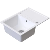 Zlewozmywak granitowy AXEL 140 biały 68x49,5 cm z syfonem, Ruvetti