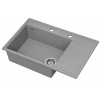 Zlewozmywak granitowy AXEL 160 K szary 79x50 cm z syfonem, Ruvetti