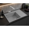 Zlewozmywak granitowy AXEL 160 K szary 79x50 cm z syfonem, Ruvetti