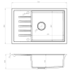 Zlewozmywak granitowy AXEL 160 XL czarny 78x50 cm z syfonem automatycznym, Ruvetti
