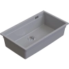 Zlewozmywak granitowy podwieszany LATIOS 80 szary 74,5x43,5x21 cm z syfonem, Ruvetti