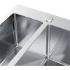 Zlewozmywak stalowy 1,5-komorowy MASIVO 65 stal szczotkowana 61x51 cm FM z ukrytym przelewem i syfonem manualnym Save Space, Ruvetti