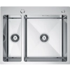 Zlewozmywak stalowy 1,5-komorowy MASIVO 65 stal szczotkowana 61x51 cm FM z ukrytym przelewem i syfonem manualnym Save Space, Ruvetti