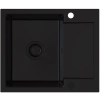 Zlewozmywak granitowy SIGNUM 120 czarny Full Black 59x50 cm z syfonem, Ruvetti