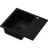 Zlewozmywak granitowy SIGNUM 120 czarny Full Black 59x50 cm z syfonem, Ruvetti