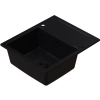 Zlewozmywak granitowy SIGNUM 120 czarny Full Black 59x50 cm z syfonem, Ruvetti