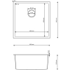 Zlewozmywak stalowy podwieszany STELIO 50 44x44 cm HQ z ukrytym przelewem i syfonem Save Space, Ruvetti
